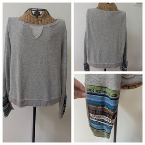 Y2K Eyeshadow Boho Grey Sweatshirt
